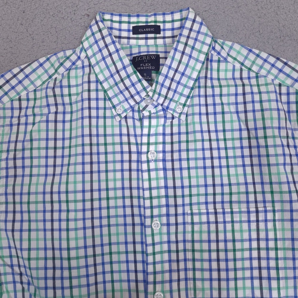 J Crew Shirt Mens‎ Small Plaid Classic Fit Flex Washed Button Down Preppy